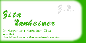 zita manheimer business card